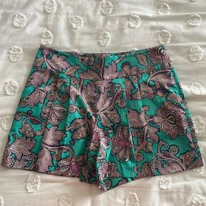 LOFT satin pleated shorts
